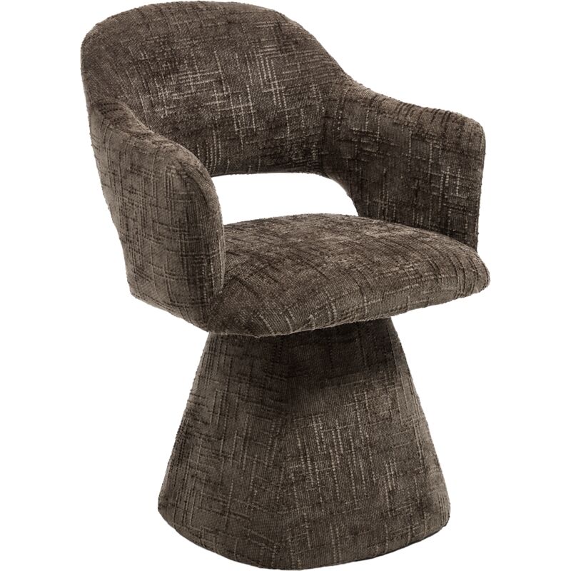 Lot De 2 Chaises Pivotantes Rembourrées En Chenille - Pieds En Métal Noir - Pivot 360° - Pour Salle à Manger, Salon (Jaune)