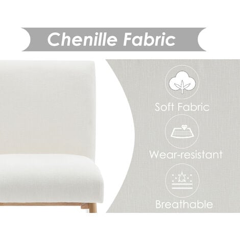 Chaises de Salle à Manger Bois Lot de 2 Chaise Salle a Manger Rétro avec Pied Bois Chaise de Cuisine Rembourrées avec Dossier, Beige