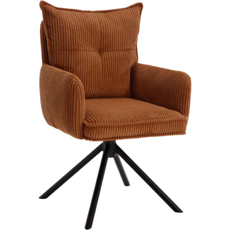 Wahson Office Chairs – Chaise de bureau en velours côtelé – Dossier double épaisseur – Rotation 360° – Hauteur d'assise 47 cm – Capacité 250 LBS – Marron
