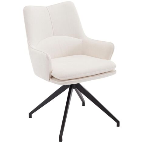 Wahson Office Chairs – Chaise de bureau ergonomique pivotante 360° – Dossier en lin – Assise en éponge 8cm – Hauteur 48cm – Largeur 58cm – Beige