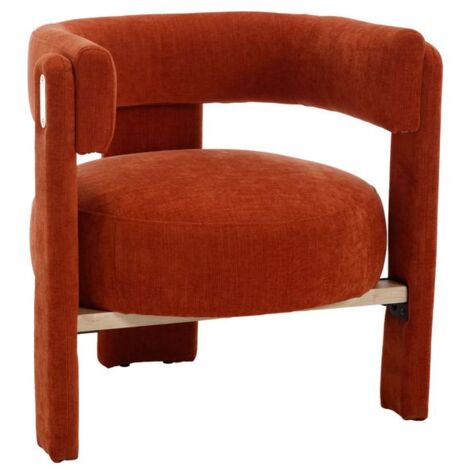 Wahson Office Chairs – Fauteuil scandinave en chenille – Rembourrage épais 22 cm – Pieds en bois massif – Dimensions 71x67x70 cm – Orange