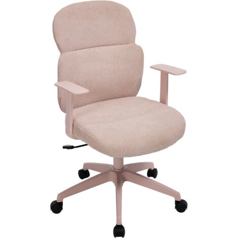 Wahson Office Chairs – Chaise de bureau ergonomique en chenille – Dossier courbé pour soutien lombaire – Hauteur réglable 93-100 cm – Pivotante 360° – Rose