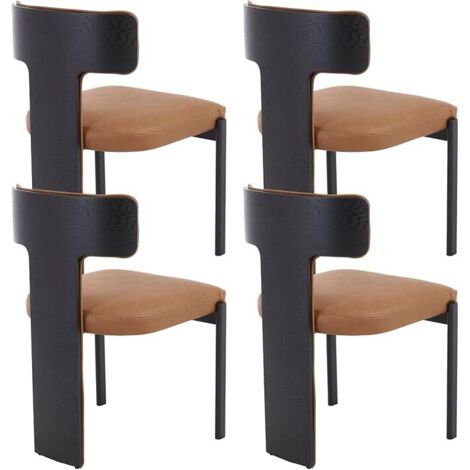 Wahson Chaises de Salle à Manger Lot de 4 en Cuir PU, Chaise de Cuisine Moderne avec Dossier - Idéal pour Restaurant/Salon, Marron (1/5)