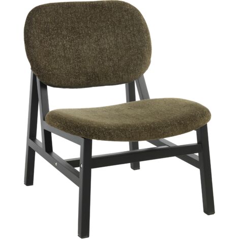 Wahson Fauteuil de Salon en Chenille, Fauteuil Scandinave avec Cadre en Bois Massif Chaise d'appoint Confortable pour Salon Chambre, Vert