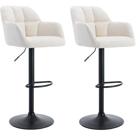 2pcs / set Tabouret de bar design chaise haute pour bar bistro cuir /  velours siège avec repose-pieds cadre en métal chaises de bar domestiques