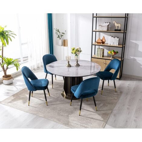 Chaise de Salle a Manger Lot de 2 Chaise de Salle à Manger en Velours Chaise Cuisine Moderne Chaise de Cuisine Chaises en Velours, Bleu