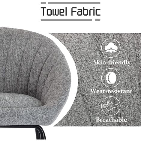 Lot de 2 Tabourets de bar en Tissu avec Pieds en Métal Chaises de Bar pour îlots de cuisine, Gris
