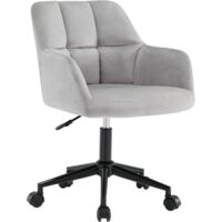 Wahson Office Chairs – Chaise de bureau en velours gris – Siège ergonomique réglable en hauteur – Dossier large et accoudoirs – 250lbs de capacité