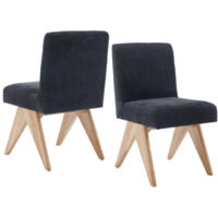 Wahson Lot de 4 Chaises en Lin, Chaises de Salle à Manger en Bois, Chaise Salle a Manger Rétro avec Pied Bois Chaise de Cuisine Rembourrées avec Dossier, Chocolat