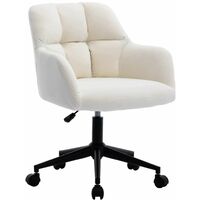 Wahson Office Chairs – Chaise de bureau en velours blanc – Fauteuil réglable en hauteur avec accoudoirs – Rembourrage épais pour confort prolongé – Design matelassé moderne