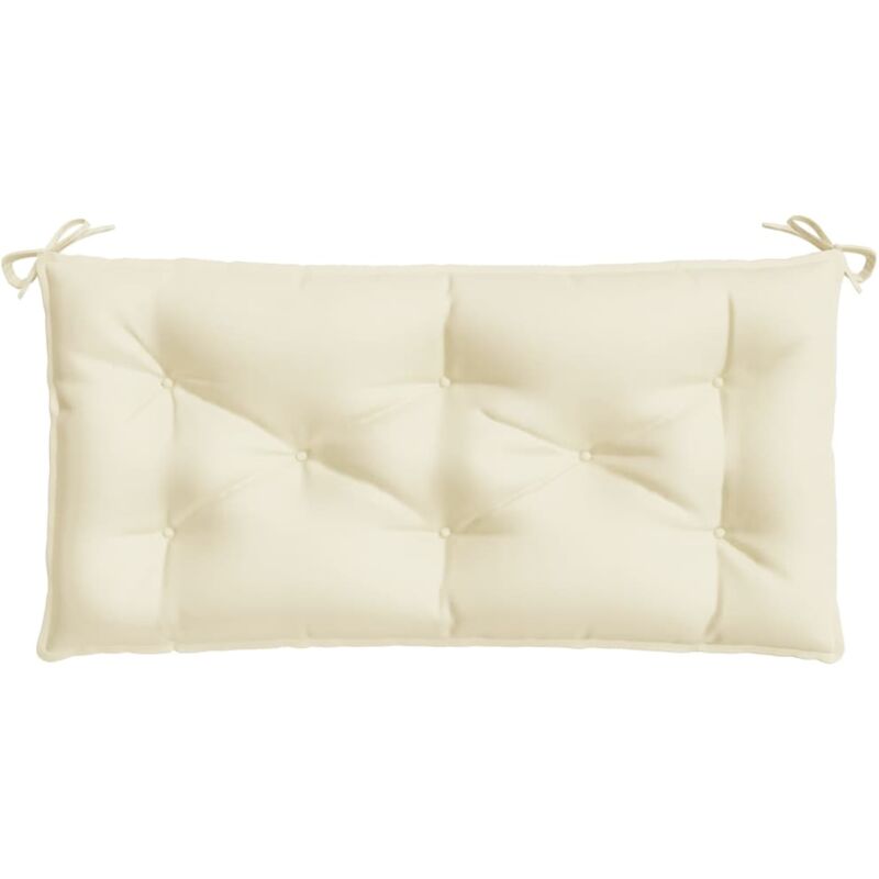 Coussin pour banc avec dossier - Intérieur Extérieur Coussin de banc  Banquette - 110x100x8cm - 55% Coton Crème