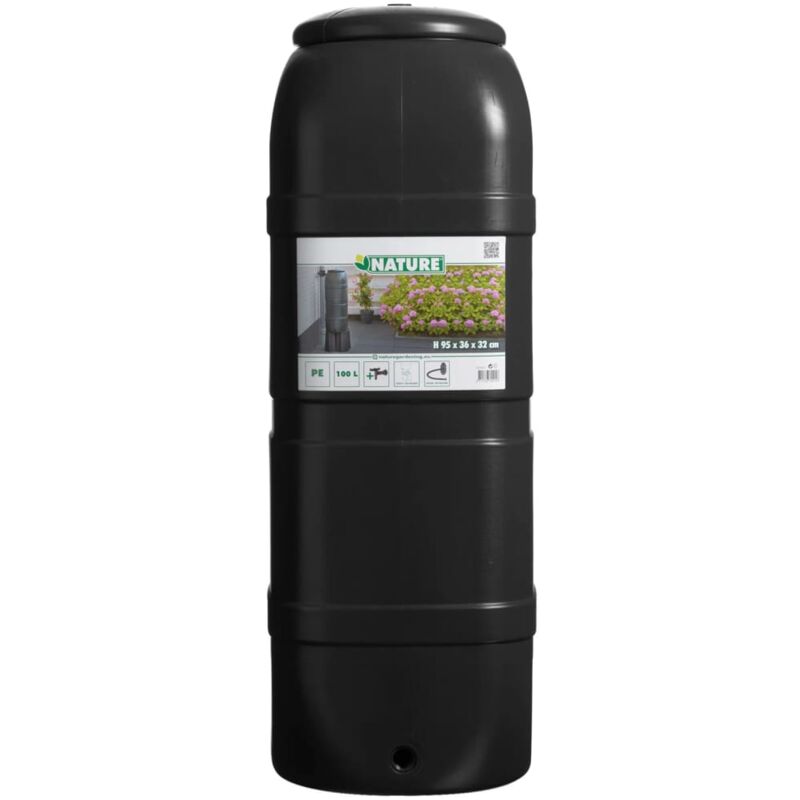 Récupérateur d'eau forme tonneau noir - 120 / 210 litres - Jardinet -  Équipez votre jardin au meilleur prix