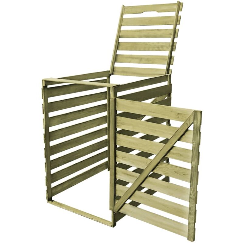 LIUX Abri pour poubelle double 240 L Bois imprégné - Cdiscount Jardin