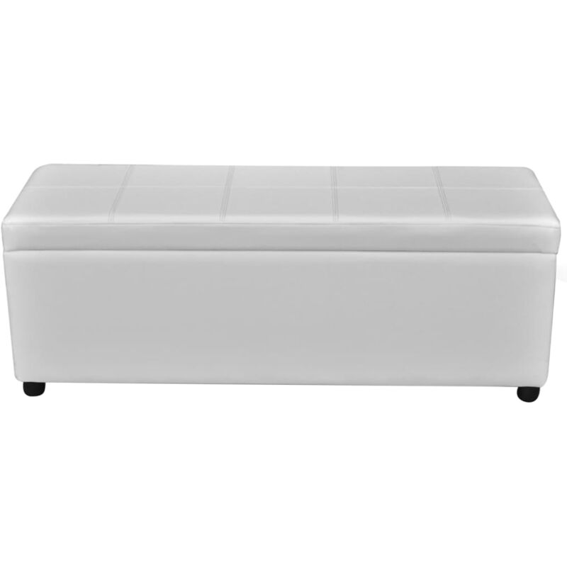 vidaXL Banc de rangement blanc 102x42x46 cm bois d'ingénierie