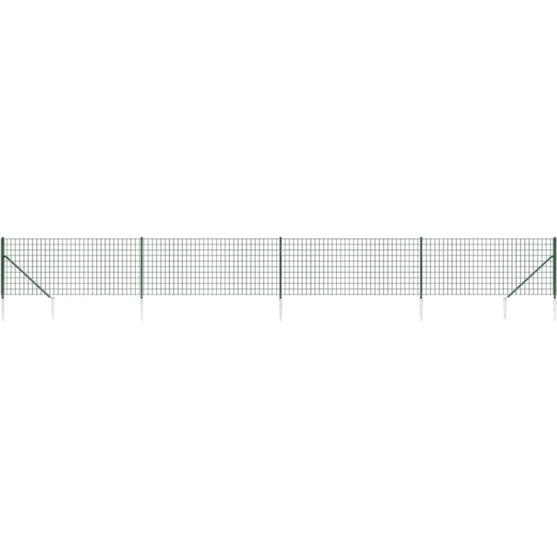 Clôture en treillis métallique et piquet d'ancrage vert 0,8x25m vidaXL