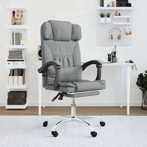 VIDAXL Chaise de jeu de massage avec repose-pied Noir et blanc Tissu pas  cher 