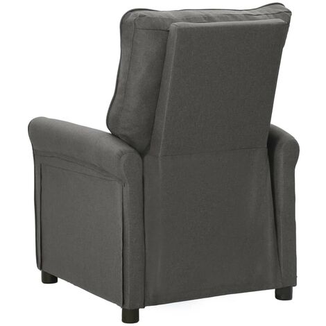 Fauteuil Inclinable En Tissu Gris Foncé - Repose-pieds Réglable, Porte-gobelets