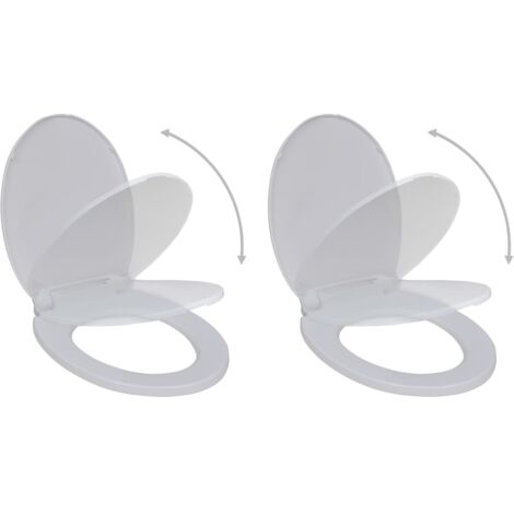 Abattant WC avec Frein de Chute, Abattant Lunette WC clipsable avec  Fixation INOX Technologie Fix-Clip, Design Forme D, polypropylene lunettes  wc