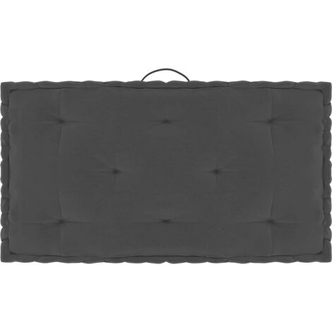 Coussin de plancher de palette Anthracite 73x40x7 cm Coton