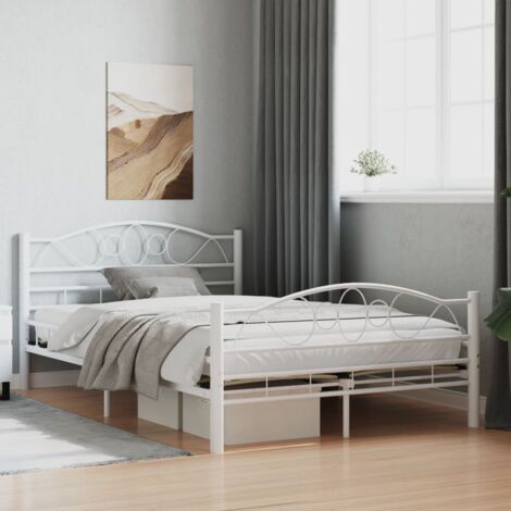 vidaXL Cadre de lit blanc métal 120x200 cm