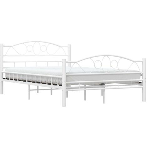 vidaXL Cadre de lit blanc métal 120x200 cm