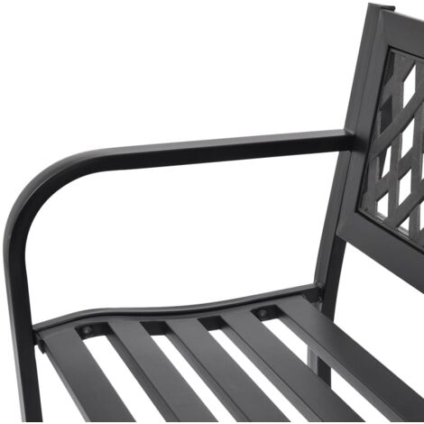 Banc extérieur Banc de patio, meubles de porche avant, bancs de terrasse de banc de jardin de parc extérieur, banc de cour résistant aux intempéries avec pieds en fonte et bois de
