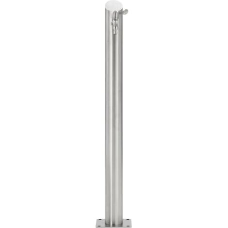 Colonne D'Eau De Jardin En Acier Inoxydable 80 Cm - Robinet Avec Crochet, Base Stable, Pour Arrosage Extérieur