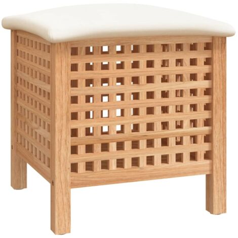 Vidaxl tabouret de salle de bain 48x47,5x52 cm bois massif de noyer VIDAXL  Pas Cher 