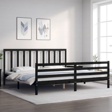 Cadre de lit avec tête de lit 90x200 cm bois massif vidaXL
