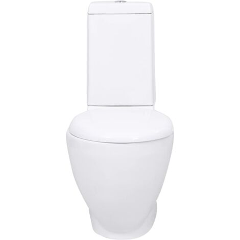 vidaXL Toilette en céramique Écoulement d'eau à l'arrière Blanc