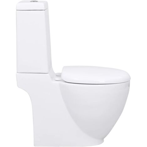 vidaXL Toilette en céramique Écoulement d'eau à l'arrière Blanc
