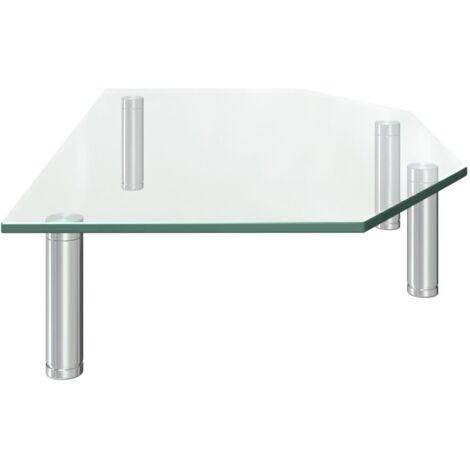 vidaXL Support de moniteur 45x26x8,6 cm Verre transparent