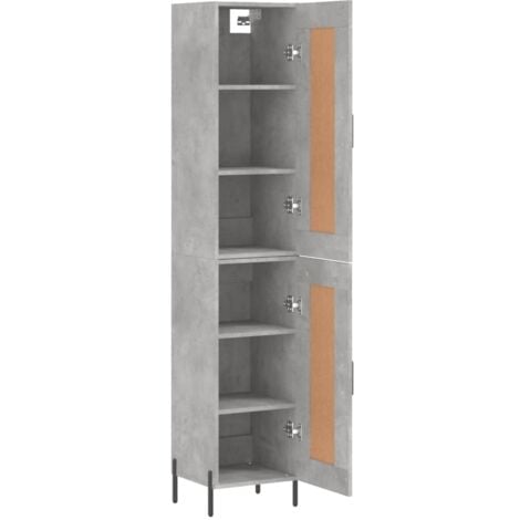 VidaXL Buffet Haut Gris B Ton 34 5x34x180 Cm Bois D Ing Nierie