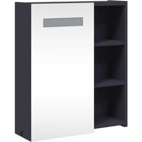 Vidaxl Armoire De Salle De Bain Miroir Avec Led Gris X X Cm