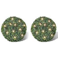 2 pièce de boule 27 cm avec guirlande lumineuse solaire 24 LED