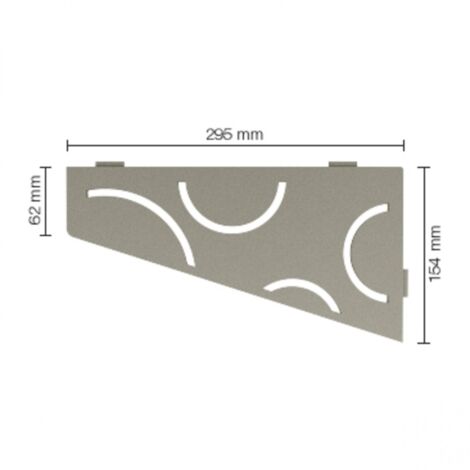 Tablette d'angle murale SHELF-S3 CURVE Acier inox brossé