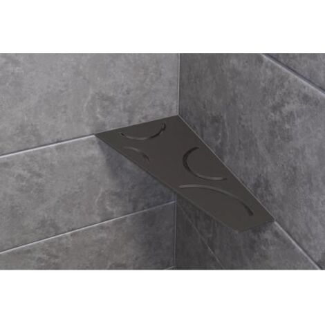 Tablette d'angle murale SHELF-S3 CURVE Acier inox brossé