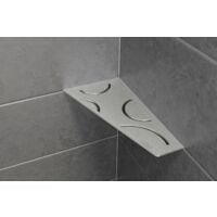 Tablette d'angle murale SHELF-S3 CURVE Acier inox brossé