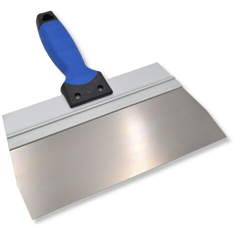DEWEPRO Gipserspachtel 80mm - Extra Stabile Spachtelkelle Für Stuckateurarbeiten - Poliertes Stahlblatt Und Handlicher Holzgriff