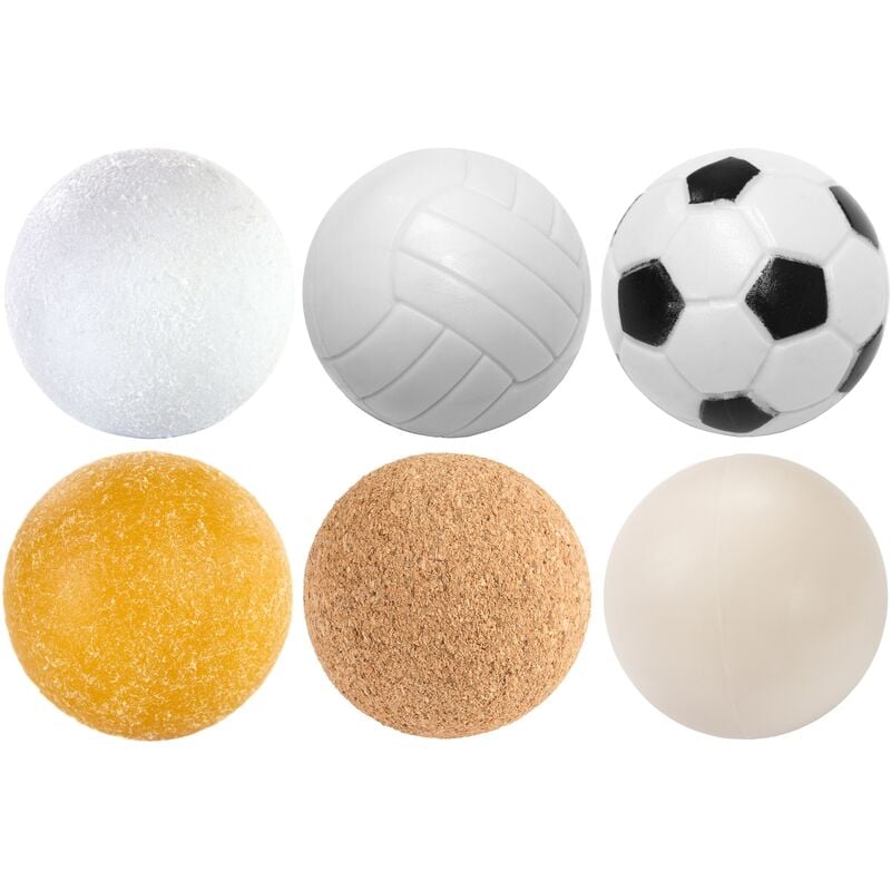 GAMES PLANET Mélange de balles de baby-foot, 6 ou 12 pièces, 6 sortes  différentes (liège