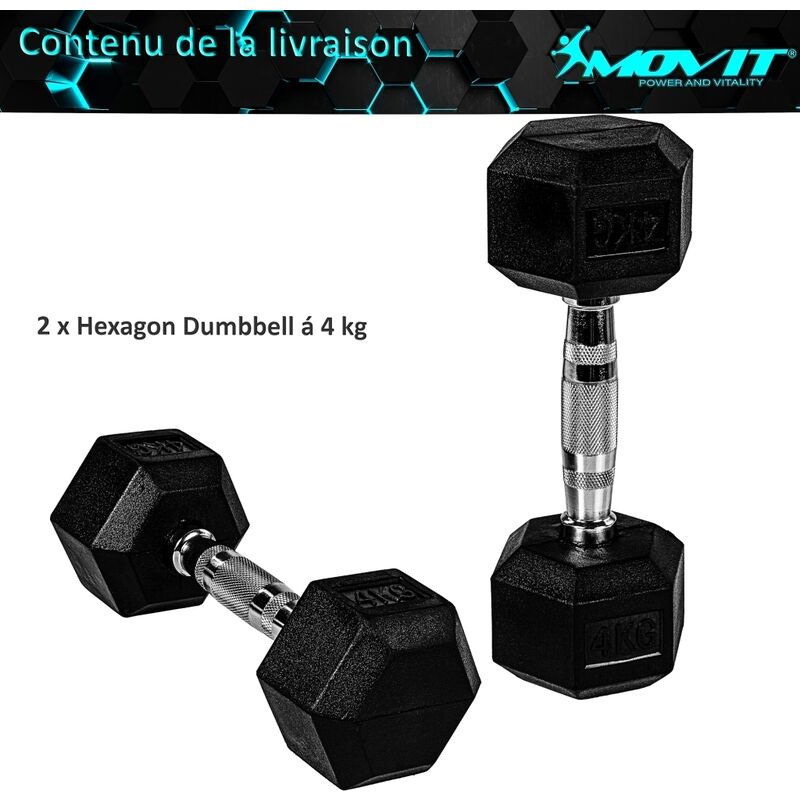 SPRINGOS Ensemble d'haltères hexagonaux 2 x 1 kg d'haltères courts bitumeux  Poids de musculation Fitness Gymnastique : : Sports et Loisirs