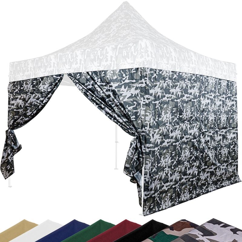 Ensemble de 4 parois lat&eacuterales avec moustiquaire pour gazebos 3x3m  Beige