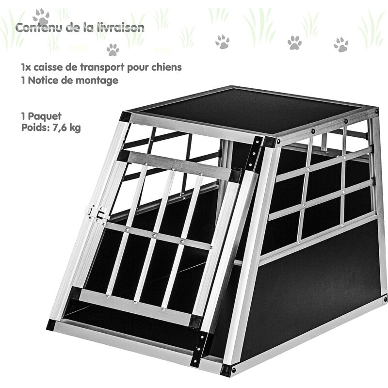 Cage de transport pour chien 0,90 x 0,50 x 0,50 m.