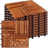 STILISTA carreaux de bois mosaïque 4x6, FSC-certifié bois d'acacia, 30 x 30 cm, 1 m² 2 m² 3 m² ou 5 m² - choix 1 m² (set de 11)