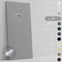 SOULHOME Plato de Ducha - Resina - Gel Coat - Textura Liso Seda - Antideslizante - Color Gris - 140x90- Extraplano 3cm. Standard