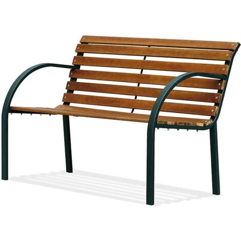 Garden Friend Parkbank aus Stahl und Holz 122x62x80h cm