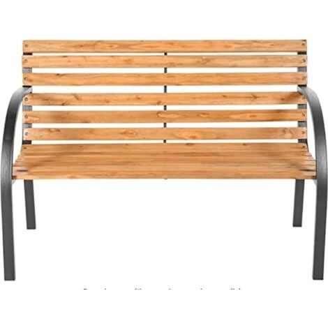 Garden Friend Parkbank aus Stahl und Holz 122x62x80h cm