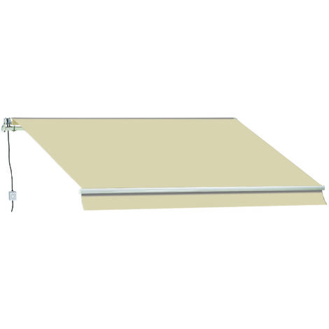 Garden Friend Motorisierte quadratische Stabmarkise Beige D. 200 L.300