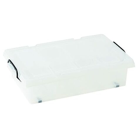 King Home K-BOX 25L LOW TRANSPARENT CONTAINER WITH WHEELS 58,5x37x14h cm