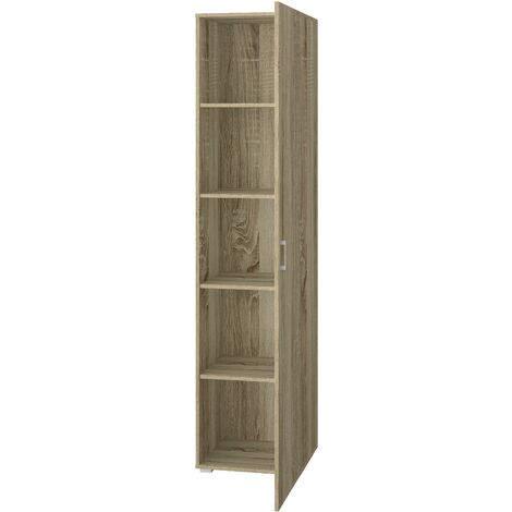 King Home CABINET 1 TÜR + 4 Einlegeböden 45x45x195 cm Eiche